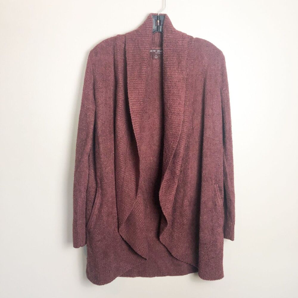 Barefoot Dreams CozyChic Super Soft Open Front Cardigan Medium Red Style 423